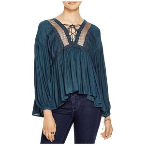 Free People Womens Don't Let Go Boho Peasant Top